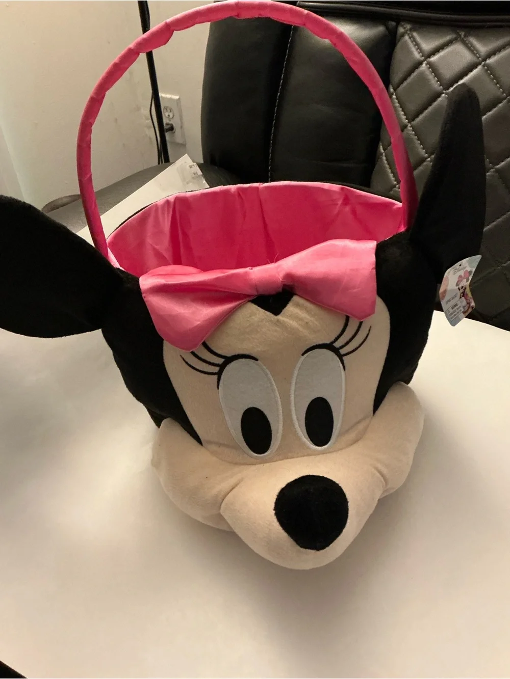 Pink Minnie Mouse Plush Kids Accessory Basket